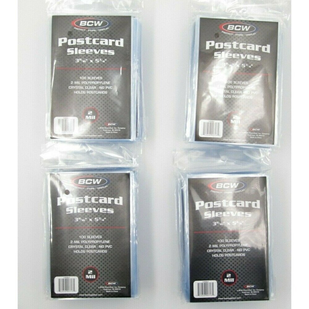 Lot of 20 (2,000) BCW 2 Mil Clear Postcard Sleeves 3 11/16 x 5 3/4 - Picture 2 of 3
